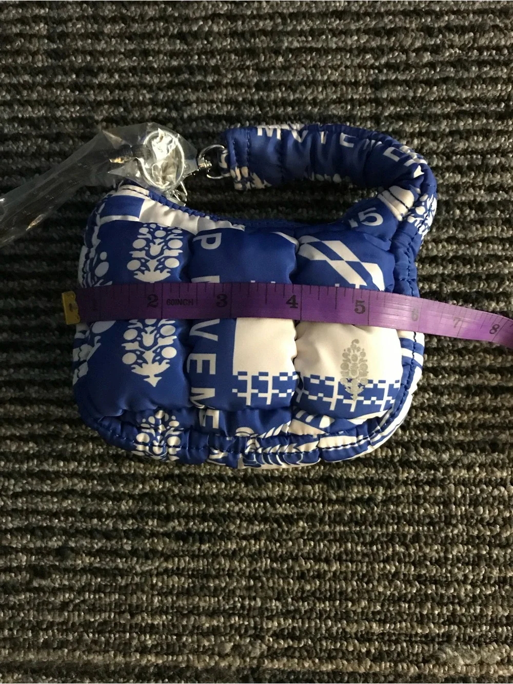 FP Movement by Free People Blue and White Quilted Mini Top-Handle Bag
